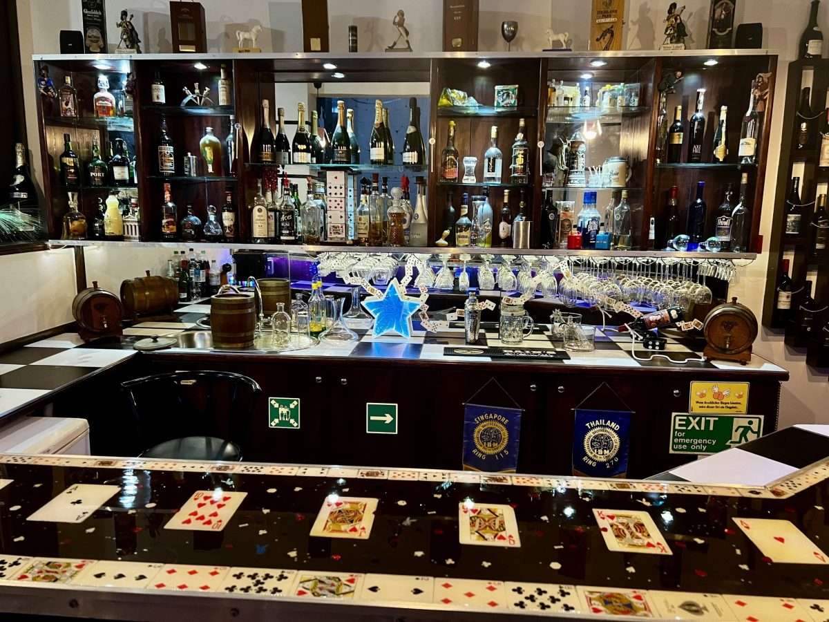 The bar at The Magic Manor