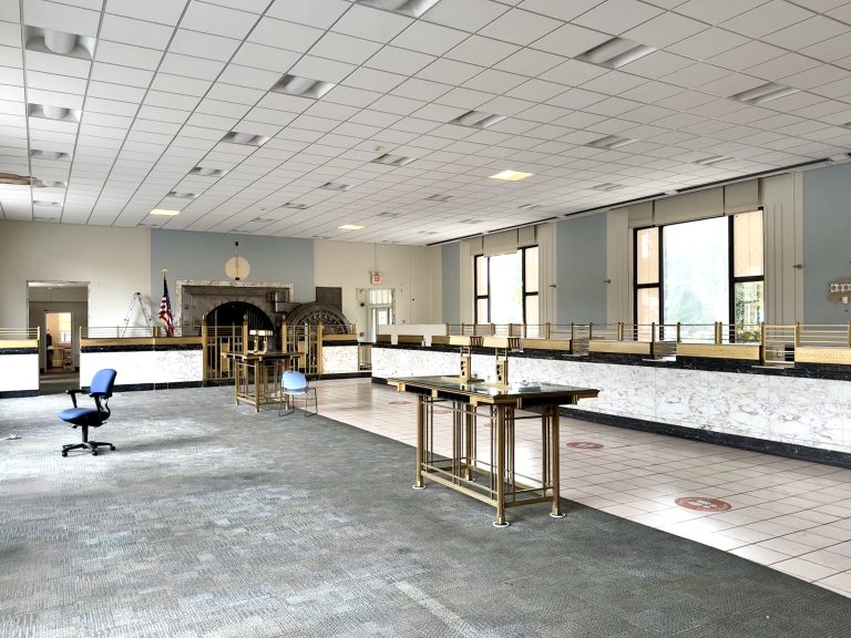 interior of the nearly 100-year-old former PNC Bank in Glenside, Pa