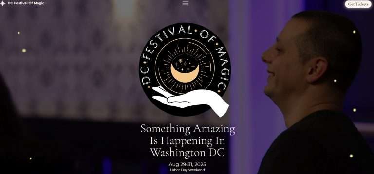 Screenshot of DC Festival of Magic homepage Screenshot of DC Festival of Magic homepage