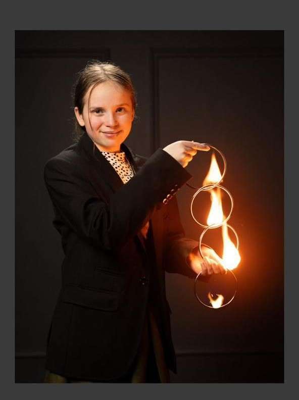 Justine rings on fire