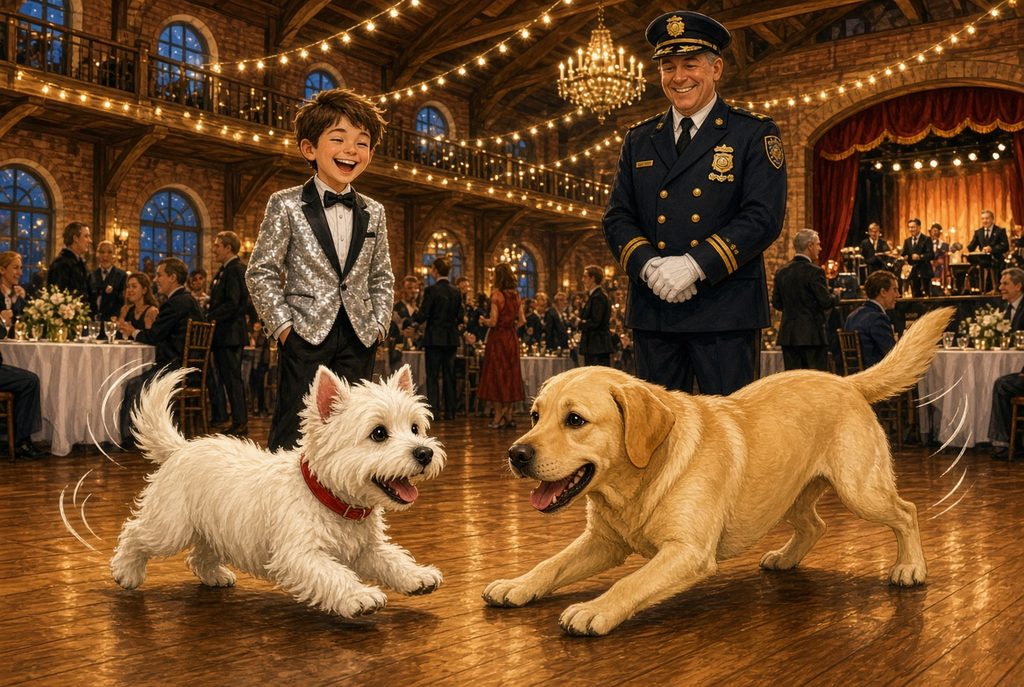 Noah's Magic Journey- The Fireman's Ball- Full Video 4 image 5c meetiing smokey the labrador